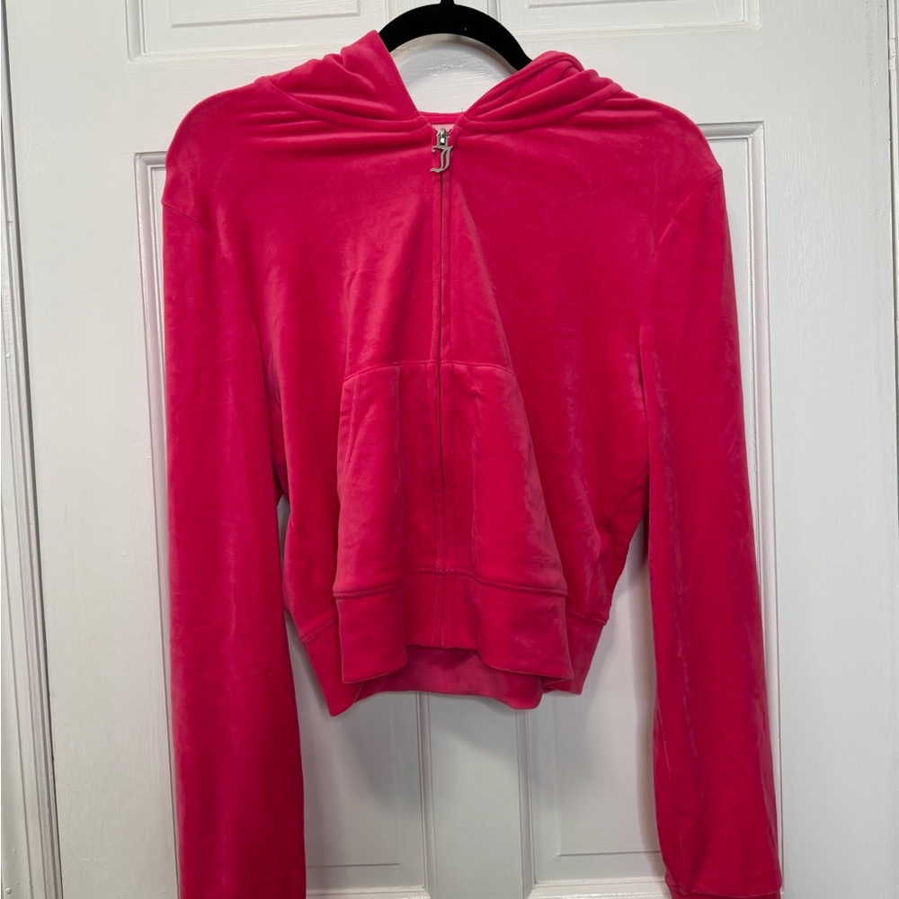 Juicy Couture‎ Classic Velour Zip Up Hoodie NWT Hot Pink Size Large